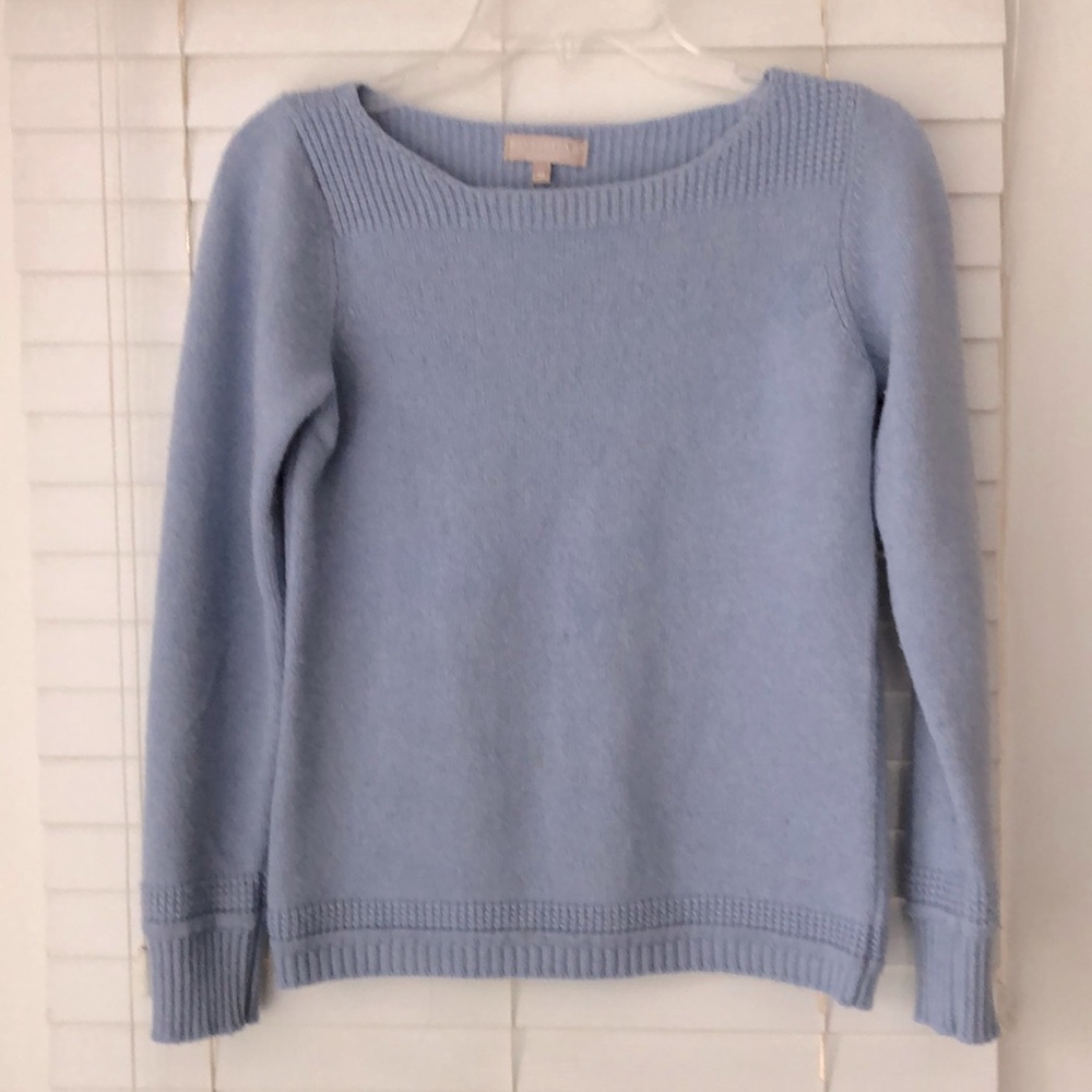 Benedetta B. Sweater Top Italian Wool Cashmere Blue SZ M